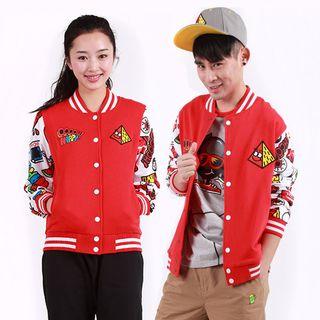 Printed Couple Baseball Jacket