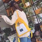 Canvas Two Tone Drawstring Backpack