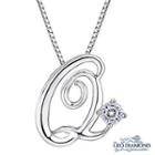 Initial Love 18k White Gold Diamond Pendant Necklace (16) - Q