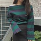 Striped Boatneck Long Sleeve Top