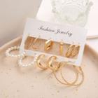 Set Of 6 Pairs: Alloy Earring 6 Pairs - 55213 - Gold - One Size