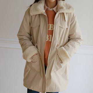 Belted Faux-fur Safari Coat