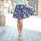 Floral Print Tiered Mini Skirt