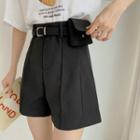High Waist Suit Shorts With Bag