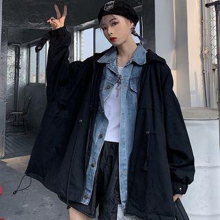 Mock Two-piece Denim Button Jacket
