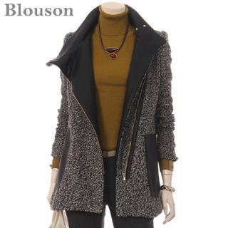 Wool Blend Zip-up Jacket