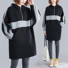 Two-tone Half-zip Mini Hoodie Dress