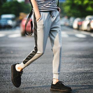 Color Panel Drawstring Jogger Pants