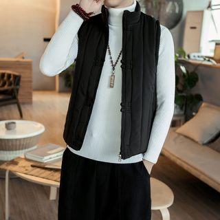 Stand Collar Frog-button Padded Vest