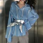 Set: Striped Shirt + Metallic Belt