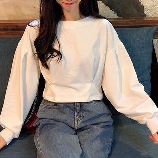 Lantern Sleeve Crop Top