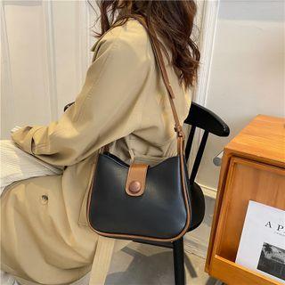 Color Panel Pu Leather Crossbody Bag