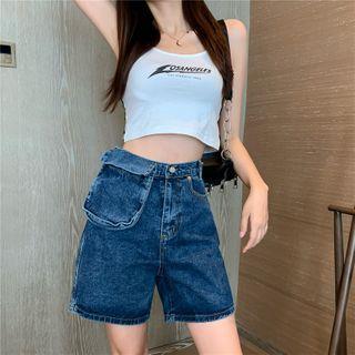 Pouch Pocket Denim Shorts