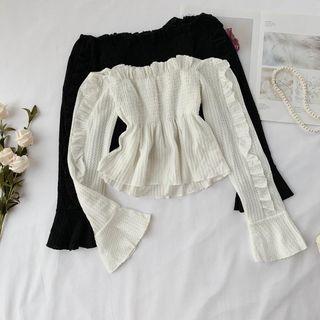 Frilled Trim Off-shoulder Blouse