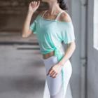 Frilled Short-sleeve Sports Top