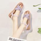 Color Block Ankle-strap Flat Sandals