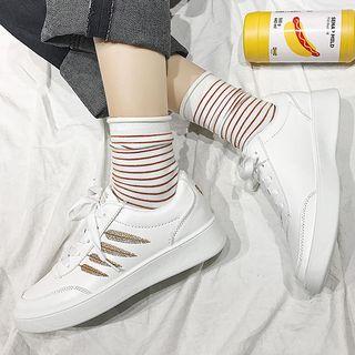 Feather Embroidered Sneakers