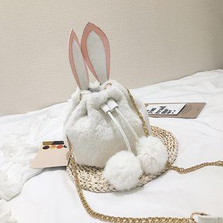 Chain Strap Rabbit Ear Fleece Crossbody Bag