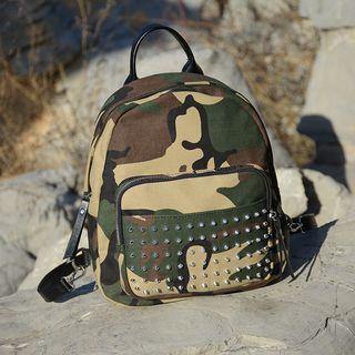 Studded Camouflage Backpack