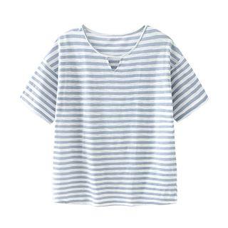 Family Matching Crew-neck Cutout Short-sleeve T-shirt