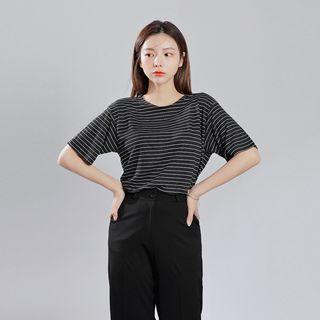 [lovb] Stripe Linen Blend T-shirt