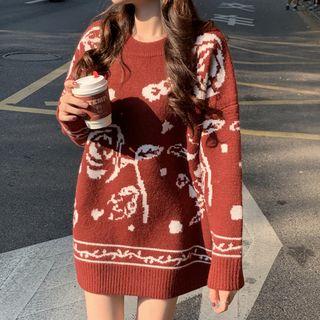 Rose Print Sweater