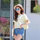 Cropped A-line Cotton T-shirt