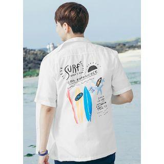 Short-sleeve Printing Loose-fit Shirt