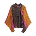 Batwing-sleeve Patterned Top