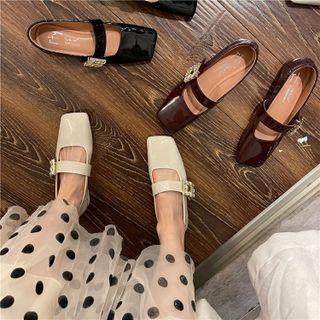 Rhinestone Square-toe Mary Jane Shoes