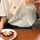 Print Loose-fit Short-sleeve T-shirt As Figure - One Size