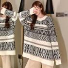 Crew-neck Jacquard Sweater