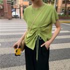 Short-sleeve Drawstring Top / Straight-cut Pants