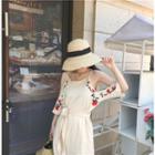 Embroidered Tie-waist Spaghetti Strap Dress