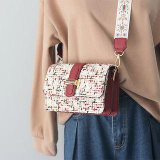 Tweed Buckled Crossbody Bag