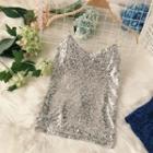 V-neck Sequined Camisole Top