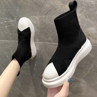 Platform Two Tone Short Boots