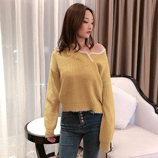 V-neck Sweater Yellow - One Size