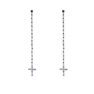 Cross-drop Rhinestone Studs