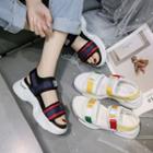 Snap Buckled Platform Sandals