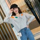 Color-block Cardigan Gray - One Size