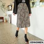 Plus Size Midi Leopard Skirt