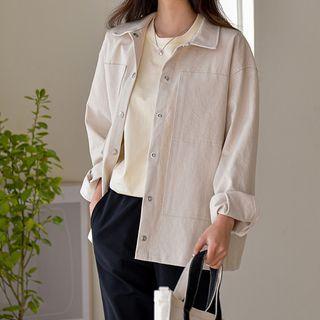 Patch-pocket Snap-button Jacket