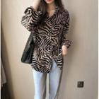 Zebra-print Long-sleeve Shirt