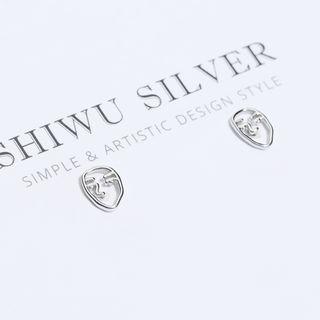 925 Sterling Silver Face Earring