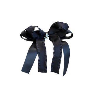 Bow Fabric Hair Clip Black - One Size