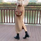 Fly-front Slit-back H-line Skirt