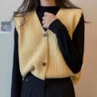Button-up Sweater Vest / Long-sleeve T-shirt