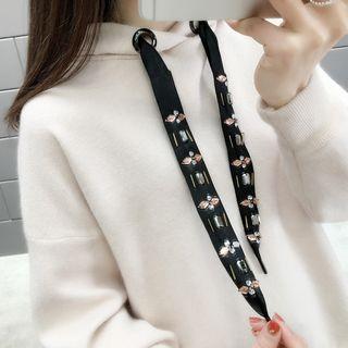 Rhinestone Knit Hoodie