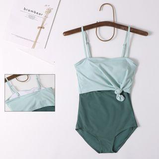 Spaghetti Strap Two Tone Swimsuit